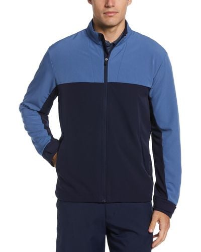 PGA TOUR Shield Series Colorblocked Zip-front Golf Jacket - Blue