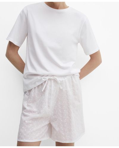 Mango Two-piece Cotton Pajamas - White
