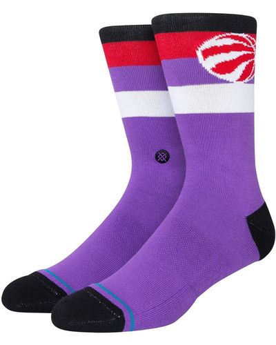 Stance Toronto Raptors Stripe Crew Socks - Purple