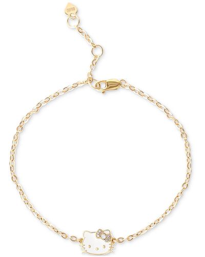 Macy's Hello Kitty Diamond Accent & Enamel Link Bracelet - Metallic