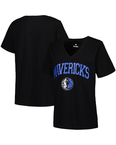 Profile Dallas Mavericks Plus Size Arch Over Logo V-neck T-shirt - Black