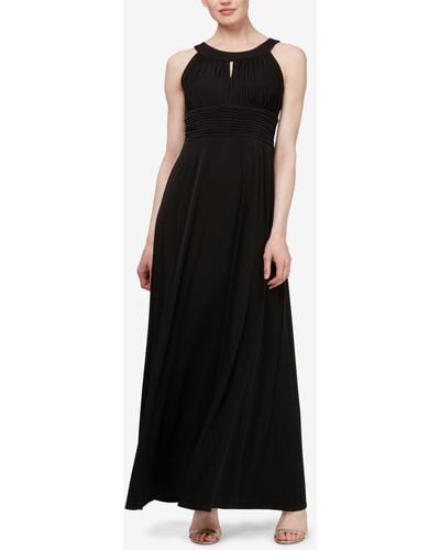 Sl Fashions Pleated Maxi Dress - Black