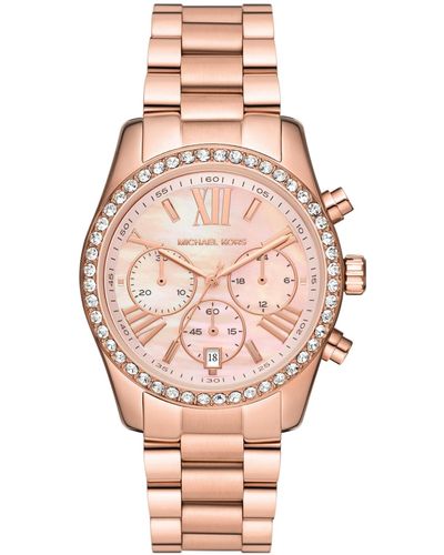 Michael Kors Lexington Lux Chronograph Stainless Steel Bracelet Watch 38mm - Pink