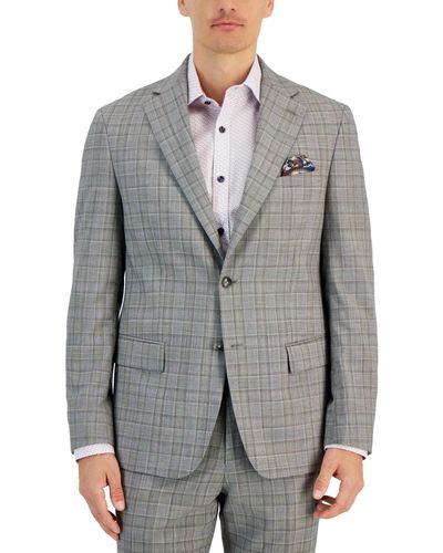 Tallia Slim-fit Wool Suit Separate Jacket - Gray