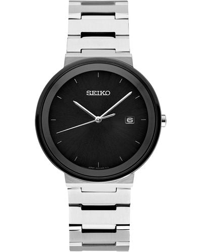 Seiko Essentials Stainless Steel Bracelet Watch 41mm - Metallic