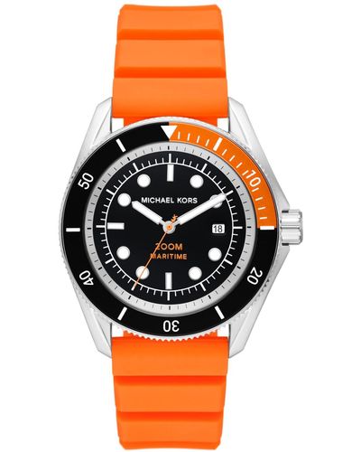 Michael Kors Oversized Maritime Silicone Watch - Orange
