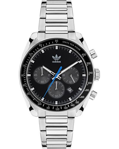 adidas Three Hand Edition One Chrono Stainless Steel Bracelet Watch 40mm - White
