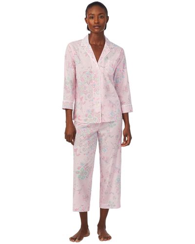 Lauren by Ralph Lauren Petite 2-pc. Notched-collar Pajamas Set - Pink