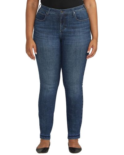 Jag Plus Size Ruby Mid Rise Straight Leg Jeans - Blue