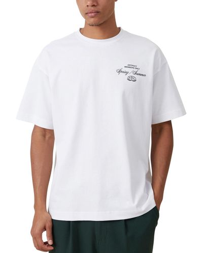 Cotton On Box Fit Text T-shirt - White