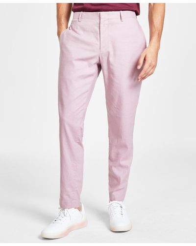 INC International Concepts Slim-fit Linen Blend Suit Pants - Pink