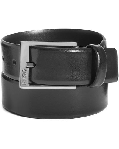 HUGO Garney Plaque-buckle Dress Belt - Black