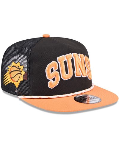 KTZ Black/orange Phoenix Suns Throwback Team Arch Golfer Snapback Hat - Multicolor