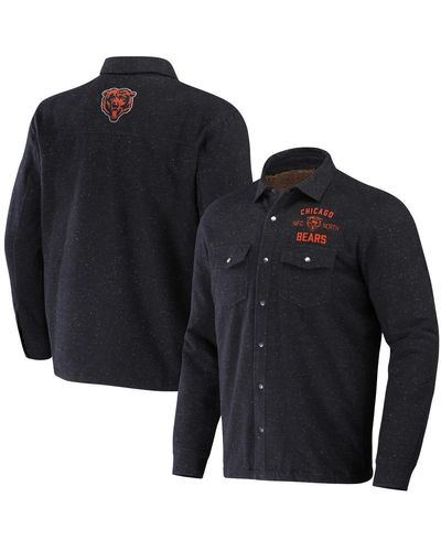 Fanatics Nfl X Darius Rucker Collection By Charcoal Chicago Bears Shacket Full-snap Jacket - Blue