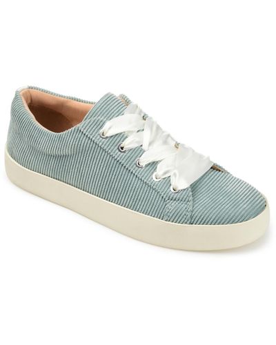 Journee Collection Kinsley Corduroy Lace Up Sneakers - Green