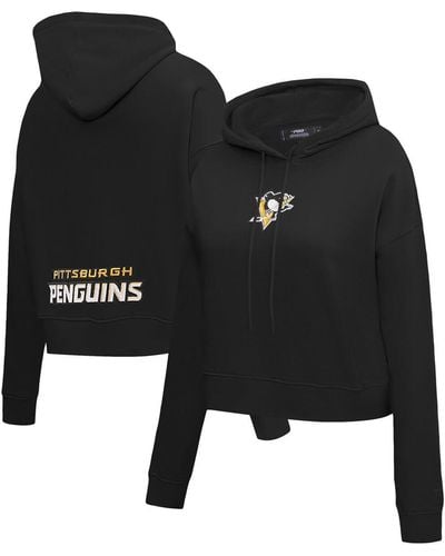 Pro Standard Pittsburgh Penguins Classic Chenille Pullover Hoodie - Black