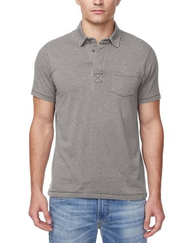 Buffalo David Bitton Kasper Straight-fit Textured Pocket Polo Shirt - Gray