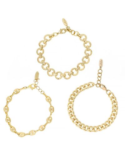 Ettika 18k Gold Plated Might And Chain Bracelet Set - Metallic