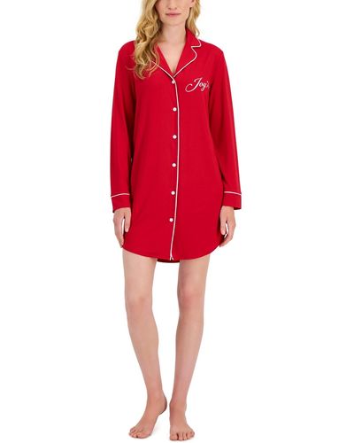 Charter Club Sueded Super Soft Knit Sleepshirt Nightgown - Red