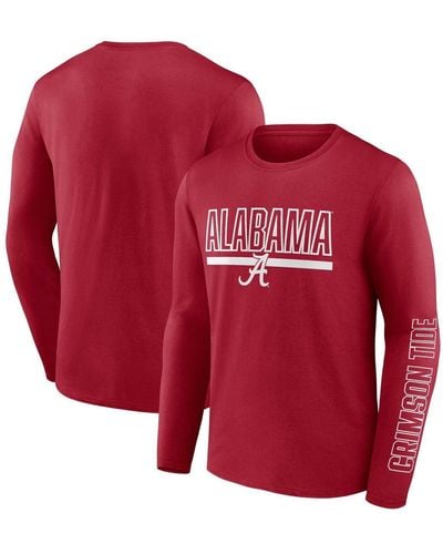 Profile Alabama Tide Big And Tall Two-hit Graphic Long Sleeve T-shirt - Red