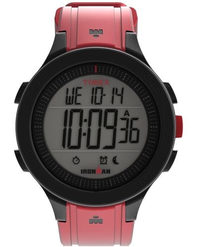 Timex Ironman T200 Quartz Digital Silicone Strap 42mm Round Watch - Black