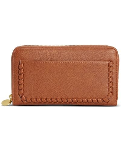 Style & Co. Whip-stitch Zip Wallet - Brown