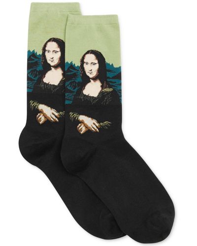 Hot Sox Mona Lisa Artist Series Fashion Crew Sock - Black