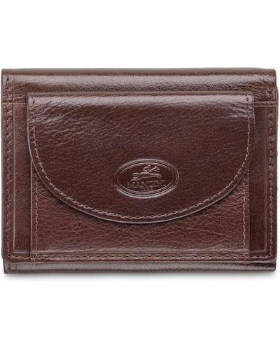 Mancini Equestrian2 Collection Rfid Secure Trifold Wallet - Brown