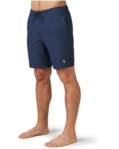 Free Country Textured Solid Cargo Surf Swim Short - Blue