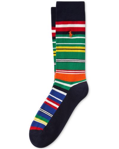 Polo Ralph Lauren Striped Crew Socks - Black