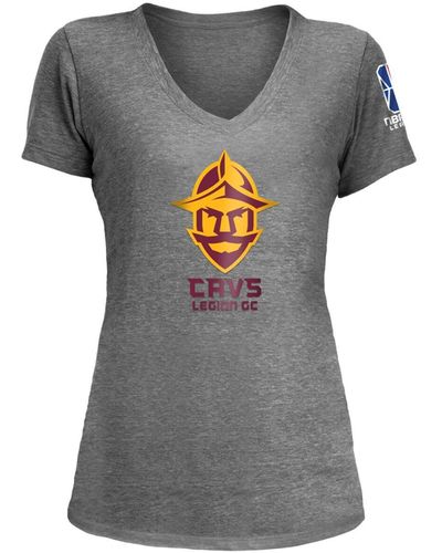 KTZ Cavs Legion Gc Nba 2k League Logo Wordmark Tri-blend V-neck T-shirt - Gray