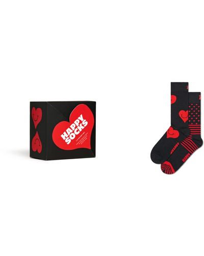 Happy Socks 2-pack I Heart You Gift Set - Red