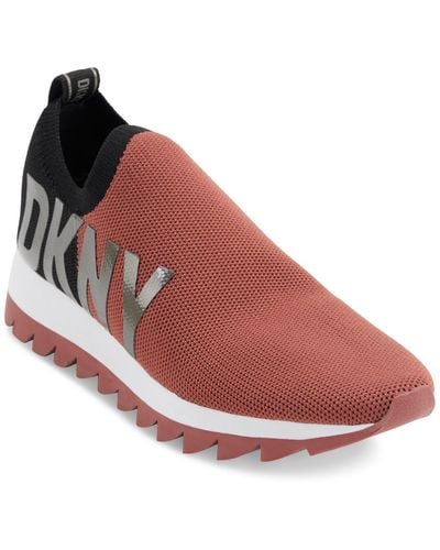 DKNY Azer Slip-on Fashion Platform Sneakers - Red