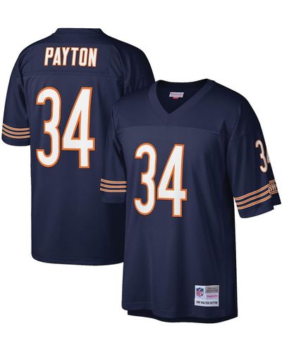 Walter Payton Chicago Bears Mitchell & Ness Big & Tall Retired Player Name  & Number Long Sleeve Top - Navy