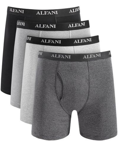Alfani 4-pk. Moisture-wicking Cotton Boxer Briefs - Gray