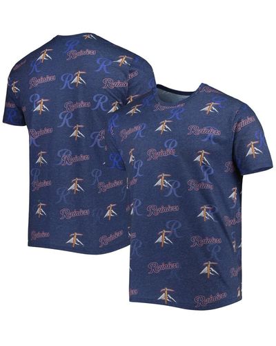 Boxercraft Tacoma Rainiers Allover Print Crafted T-shirt - Blue