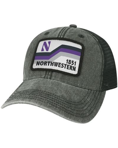 Legacy Athletic Northwestern Wildcats Sun & Bars Dashboard Trucker Snapback Hat - Black