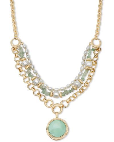 Style & Co. Gold-tone Multi-row Pendant Necklace - Metallic