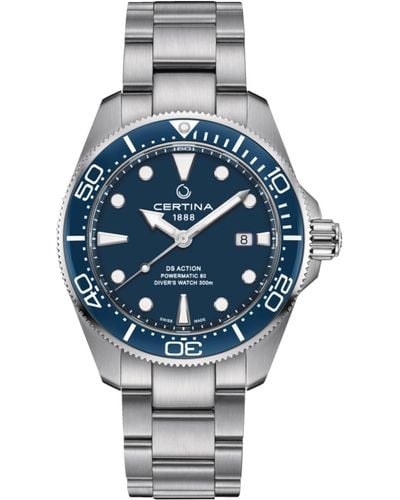 Certina Swiss Automatic Ds Action Diver Stainless Steel Bracelet Watch 43mm - Gray