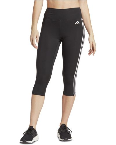 adidas Train Essentials High-waist 3-stripe 3/4 Leggings - Black