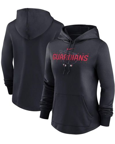 Nike Cleveland Guardians Authentic Collection Pregame Performance Pullover Hoodie - Blue