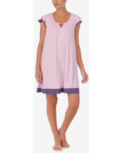 Ellen Tracy Short Sleeve Nightgown - Pink