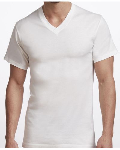 Stanfield's Premium Cotton 2 Pack V-neck Undershirt - White