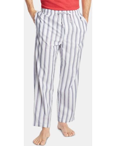 Nautica Cotton Striped Pajama Pants - White