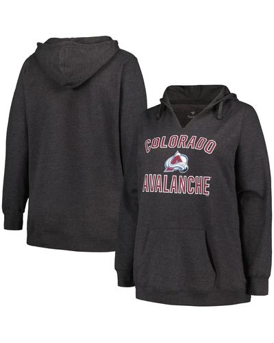Profile Colorado Avalanche Plus Size Arch Over Logo Pullover Hoodie - Black