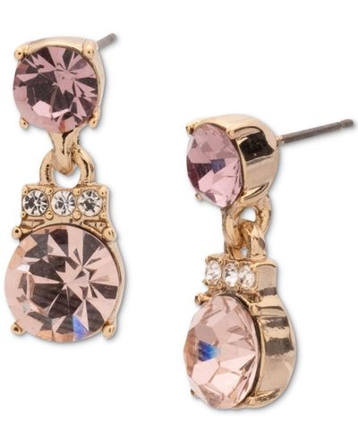 Givenchy Gold-tone Mixed Crystal Drop Earrings - Pink
