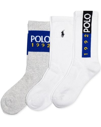 Polo Ralph Lauren 3-pk. Polo 1992 Crew Socks - White