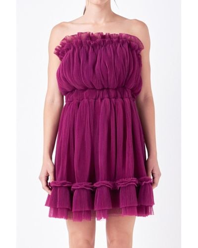 Endless Rose Strapless Mini Tulle Dress - Purple