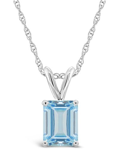Macy's Aquamarine Pendant Necklace (1-3/8 Ct.t.w - Blue