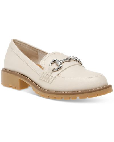DV by Dolce Vita Celeste Tailored Hardware Chain Lug Sole Loafers - White